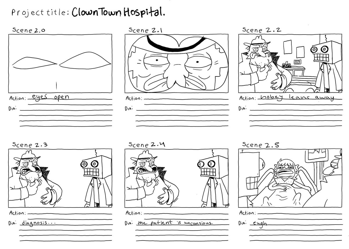 camwrusso's tweet photo. decided to start documenting my progress on a pilot i wanna make i know this is going to the void but i thought it’d be fun to share everything i make as it comes even if i never finish it i wanna be one of those freaks here’s the story board i have so far (1/6) https://t.co/cyHaGCc01w
