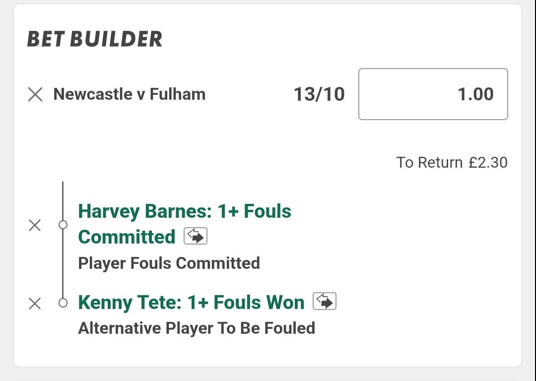 Billys_Bets's tweet image. One for Newcastle v Fulham