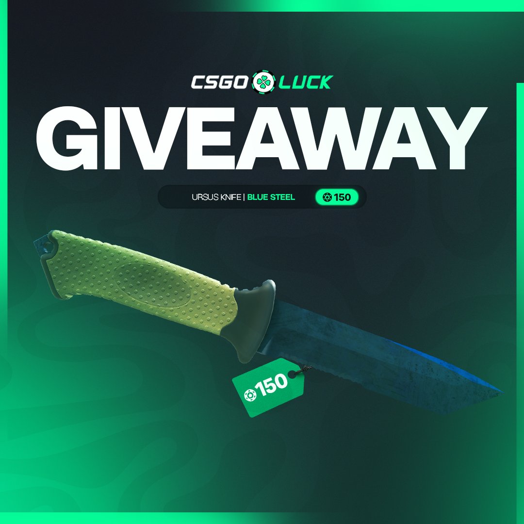 🔥CS2 GIVEAWAY🔥

🎁URSUS KNIFE BLUE STEEL (150coins)

➡️TO ENTER:

✅Follow me &amp; <a href="/officialcsluck/">CSGOLuck.com</a> 
✅Retweet &amp; Like
✅Tag 2 friends

⏰Giveaway ends in 7 days. Good Luck!

#CS2 #CS2Giveaway #Giveaway