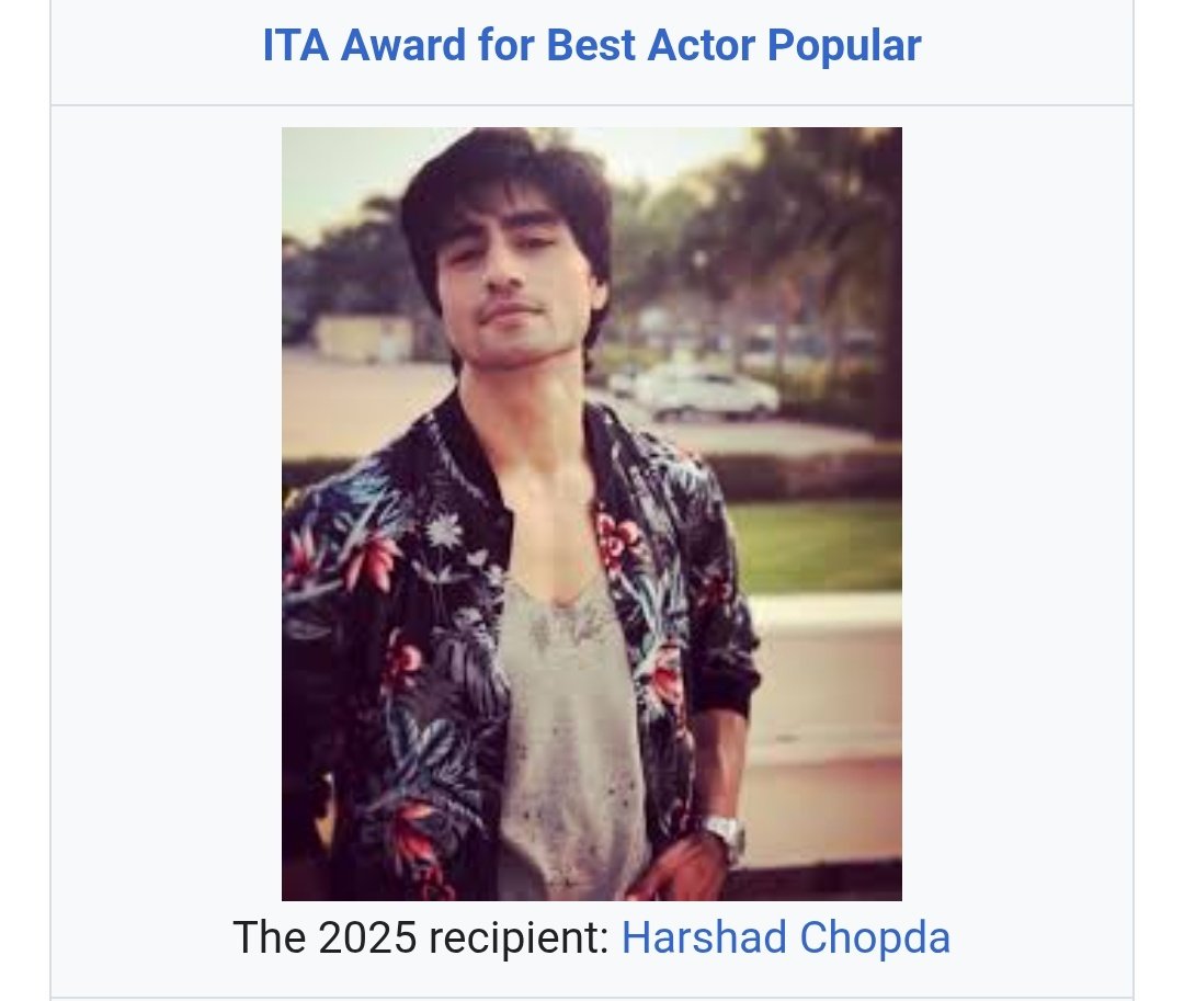 lostsoul_mehak1's tweet photo. HIS win &amp; OURS too ❤️
just don't have words to explain how happy &amp; overwhelmed i am rn ❤️😭

boi you deserve so many more!! 🔥🧿

7TH ITA FOR HARSHADCHOPDA
#HarshadChopda #ITA2025 https://t.co/YxoF3PsnAn