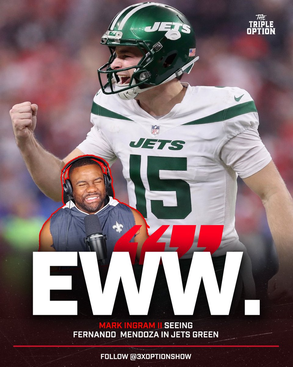 3xOptionShow's tweet image. Is Fernando Mendoza going to end up in Jets green? 

@markingramII @RobStoneONFOX 
#hoosiers #nyjets