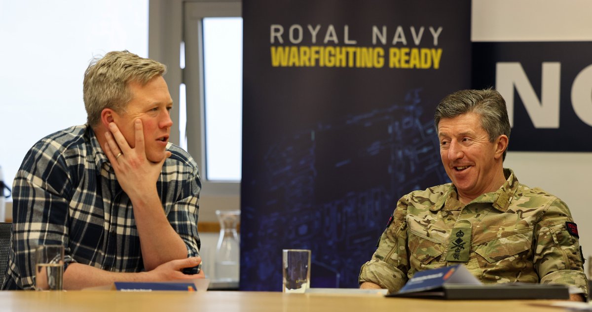 GenGJenkinsRM's tweet photo. It was an honour to host @SecArmy in Portsmouth today. This visit demonstrates how the Royal Navy is embracing innovation and agile practices to evolve into a hybrid force. 

I stand proud with our US partners as they drive groundbreaking work shaping the future of the US Army. https://t.co/yv48NiyujV