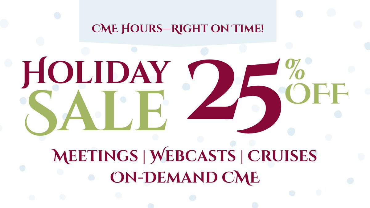Edusymp's tweet image. Holiday CME, minus the pressure. Learn when it works for you through Jan 5, 2026.

 👉 zurl.co/i4QA1  
 
#CME #MedicalEducation #EducationalSymposia