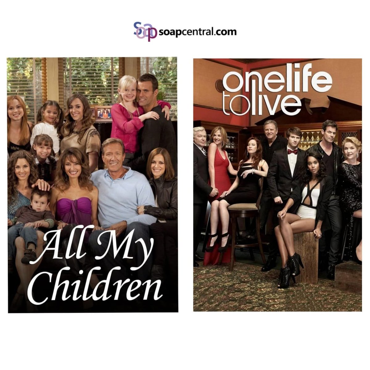 soapcentral's tweet image. Which of these soap operas that went off air would you like to see make a comeback? — #AllMyChildren or #OneLifeToLive.