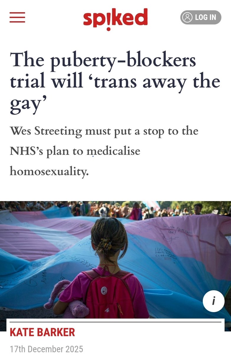 AllianceLGB's tweet photo. “We call on [Wes Streeting] to be brave again, and reconsider this mass medical experiment on children – the vast majority of whom will grow up to be lesbian, gay or bisexual.”

Kate Barker today in Spiked on why the upcoming Puberty Blockers trial must not go ahead

https://t.co/syRcY592db
