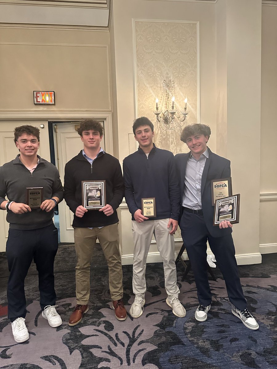 DFfootball1's tweet photo. Congratulations to these Eagles recognized last week at the All-Section Banquet. Ryan Mohl and Mark Guerrerio were named All-Conference. Jackson Kearns and Killian O’Connor earned All-Section Honors. All very deserving. https://t.co/ybpxzJNVlb