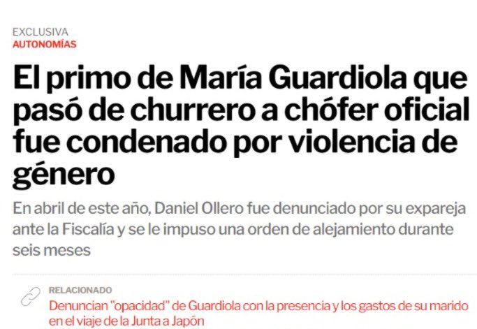 Guardiola y sus lecciones:
No conocía que tenía a un consejero con un currículum falso.
No conocía que una consejera tenía un pozo ilegal.
Y ahora tampoco conocía que su conductor estaba condenado por violencia machista.

La pregunta es inevitable: ¿se entera de algo de lo que