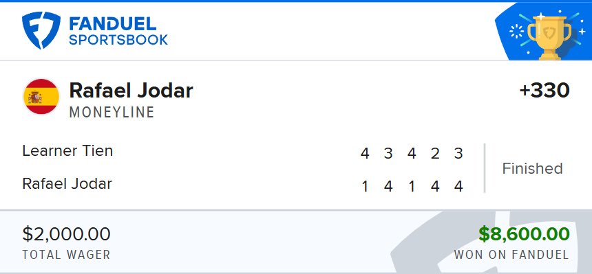 OutofLineBets's tweet image. Free MONTH to someone who LIKES ⬇️

Aussie swing can’t come soon enough 🚀

Rafael Jodar ML +330 ✅✅✅

In case you forgot who the TENNIS GOAT is…