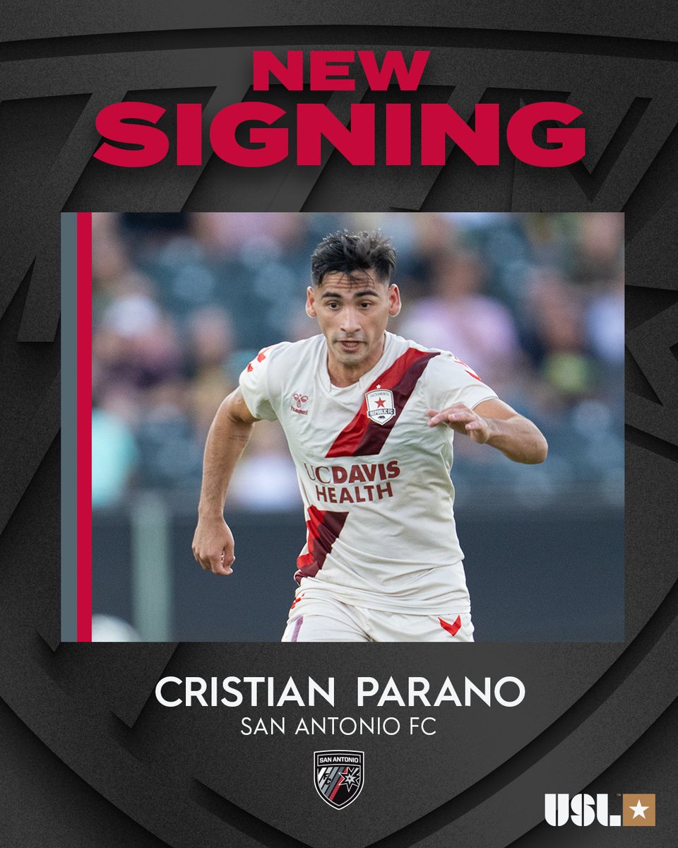 USLChampionship's tweet image. Back for round 3⃣ 😎

@SanAntonioFC has signed Cristian Parano for his third stint with the club!

➡️ bit.ly/4iYsrve