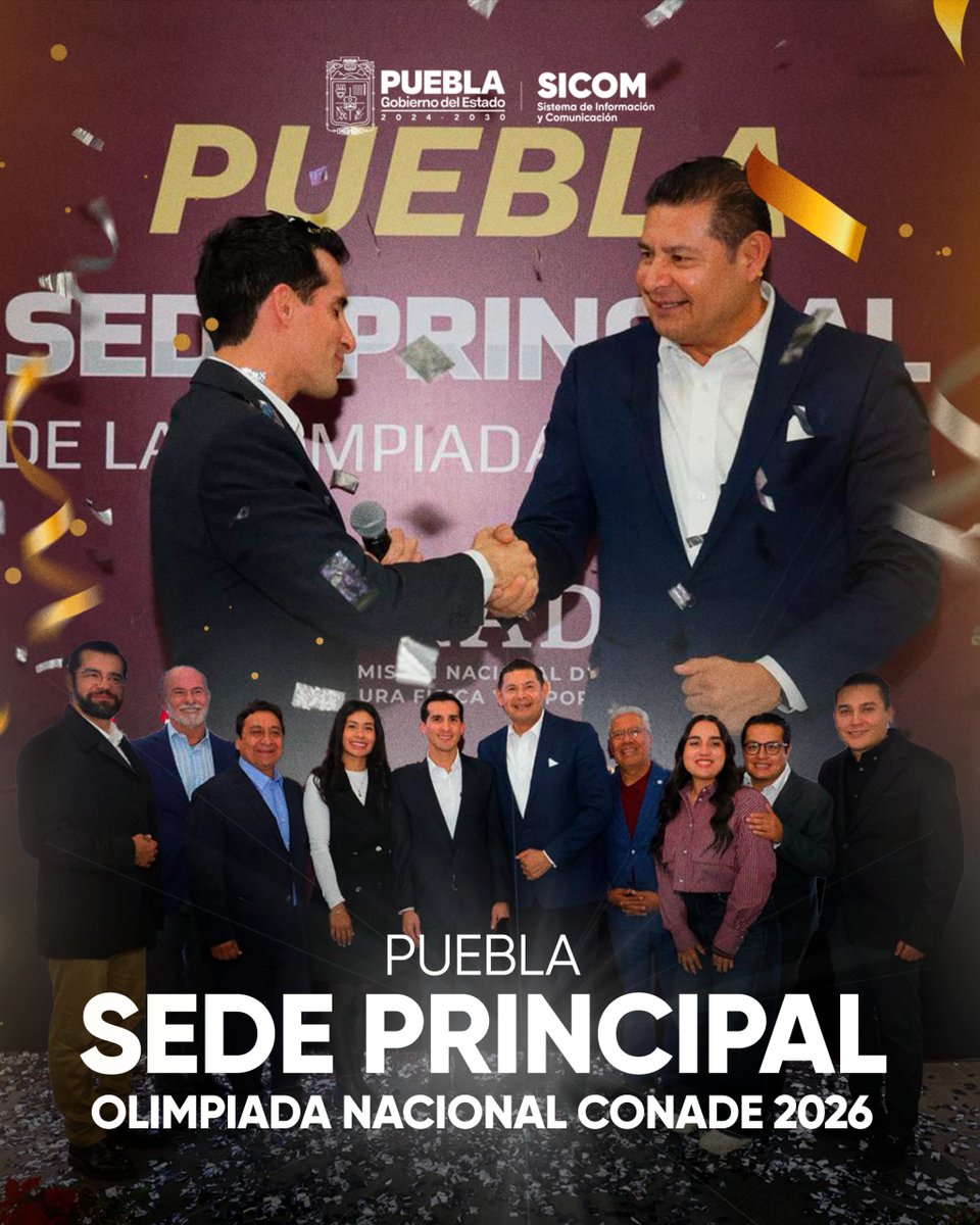 SICOMPue's tweet image. 🏆 Puebla vuelve al centro del deporte nacional y es sede oficial de la #OlimpiadaNacional2026🔥
Así lo anunció @Rommel_Pacheco, Director de @conadeoficial, durante la reunión del #SINADE en Puebla. Además, indicó que la entidad albergará 16 disciplinas y recibirá miles de