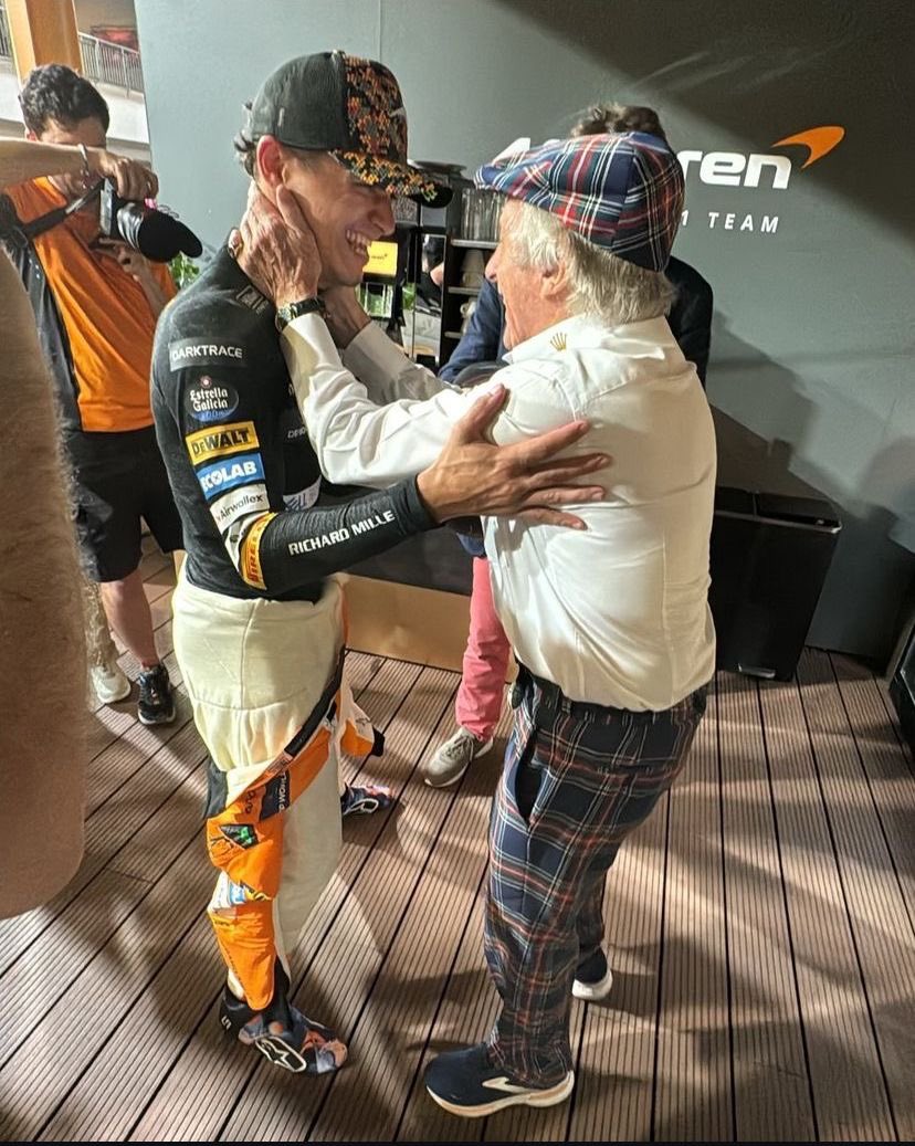 Sir Jackie Stewart is so much biased towards lando lmao, that’s literally his grandson 😭