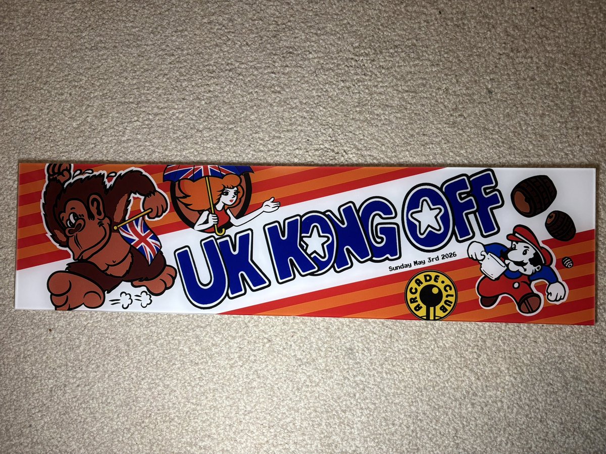 Sample marquee for the UK Kong Off looks fantastic! Thanks to Olly at <a href="/arcadeartshop/">Arcade Art Shop</a> for sending it and doing such an excellent print!
Let me know if you are interested in buying one and we can add you to the order for the event cabinets… #DonkeyKong #arcade #KongOff