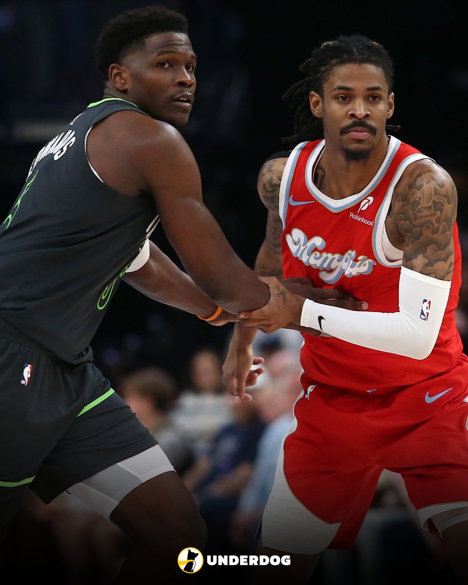 UnderdogNBA's tweet image. Key news to watch (status as of 3 ET)

Questionable:
Anthony Edwards, Ayo Dosunmu, Brandon Clarke

Doubtful:
Ja Morant