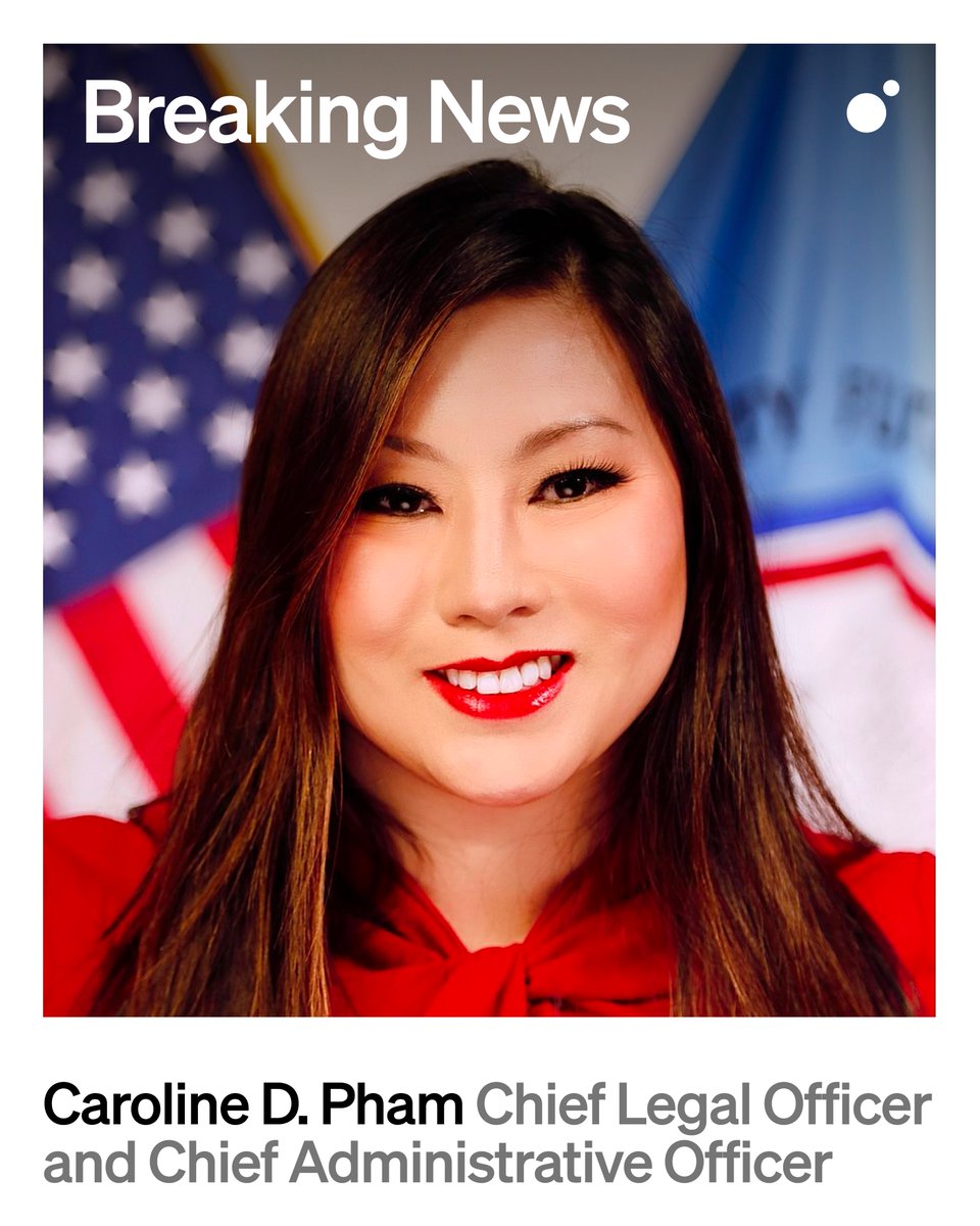 BREAKING: Caroline D. Pham is MoonPay's new Chief Legal Officer &amp; Chief Administrative Officer

<a href="/CarolineDPham/">Caroline D. Pham</a> will guide our next chapter of growth + compliance excellence following the conclusion of her role as Acting Chairman of the Commodity Futures Trading Commission (CFTC)