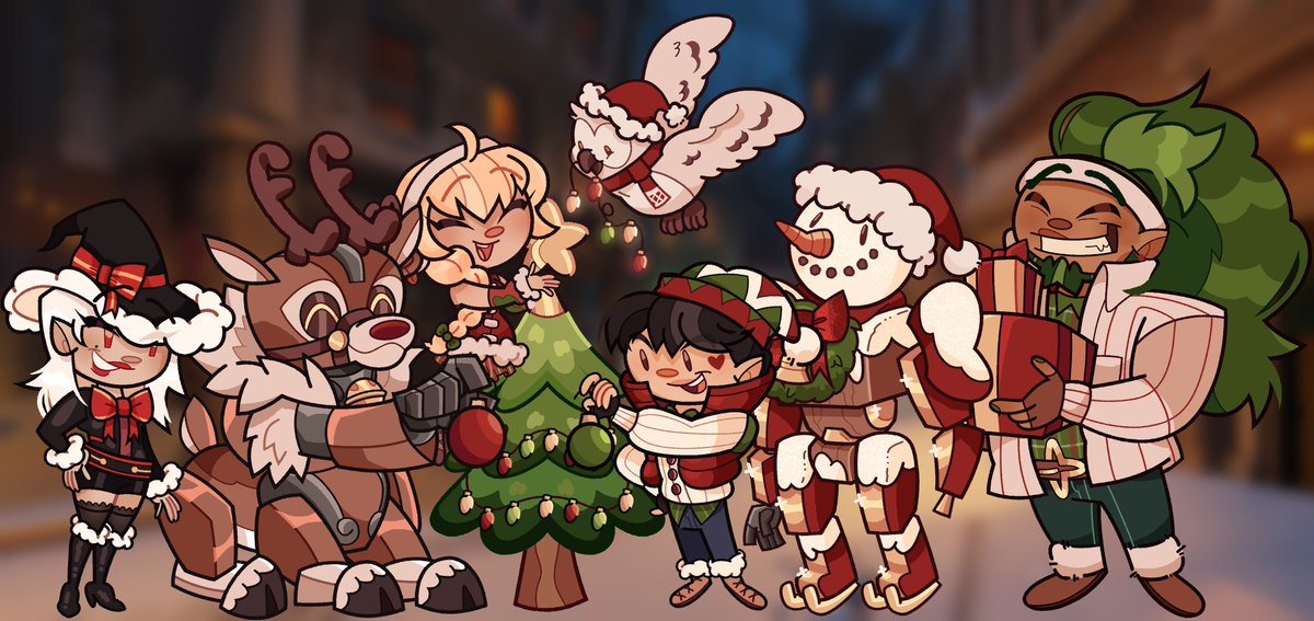 🎄⛄️ i drew all the cozy bundle characters together cuz i think they're cute :D! (+orisa cuz she has my fave christmas skin!) <a href="/PlayOverwatch/">Overwatch</a>