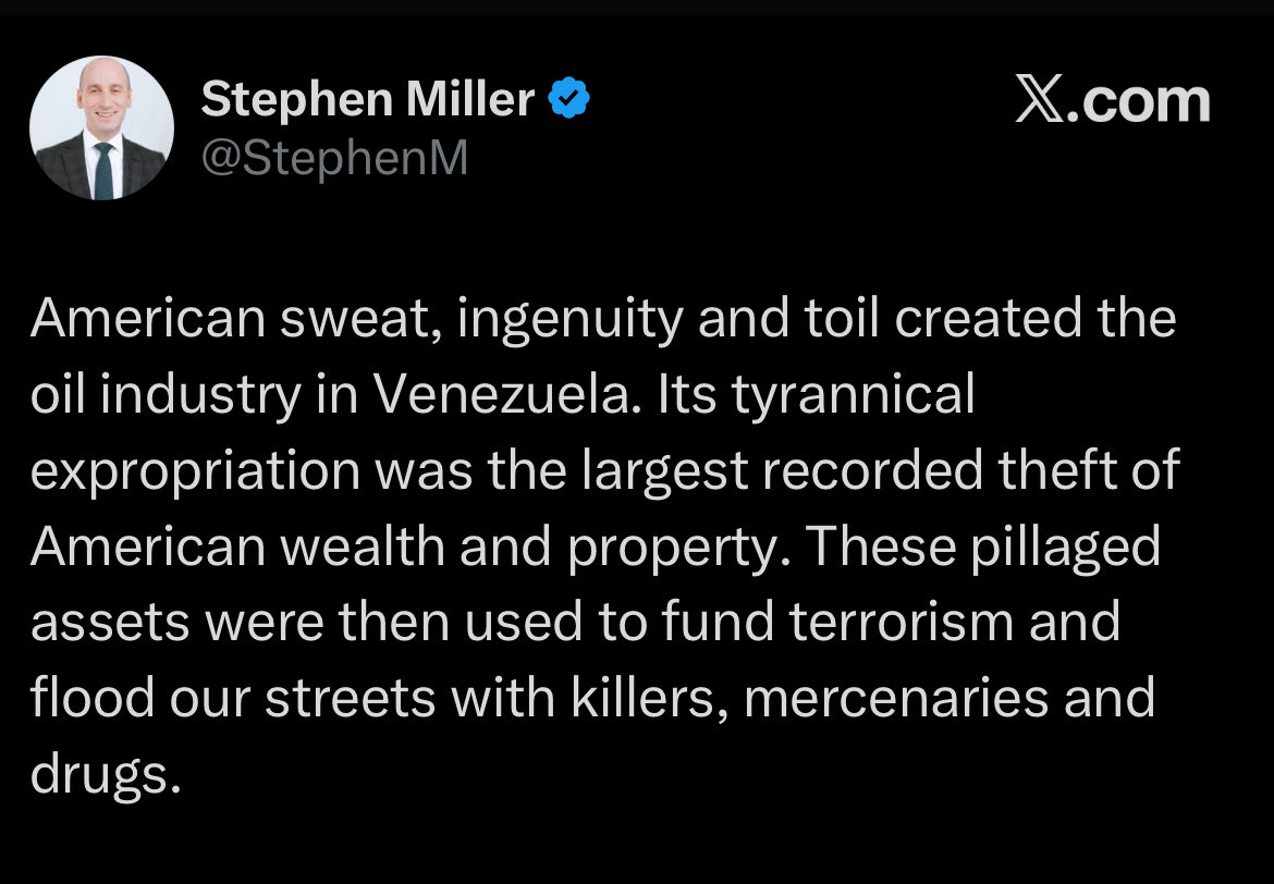 It’s always about oil. 
(Must admit, at least the Trump administration is crystal clear about it)