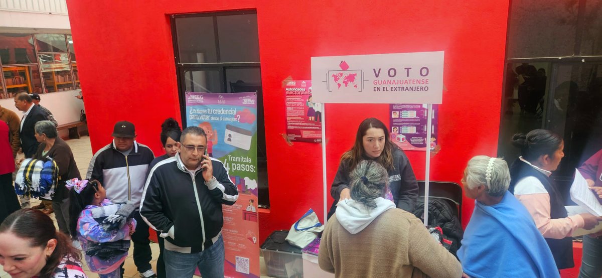 🟣 | Como parte de la conmemoración del Mes de las Personas Migrantes y a través de la Unidad Técnica del Voto de los Guanajuatenses Residentes en el Extranjero, se instaló un módulo informativo en el municipio de Villagrán.