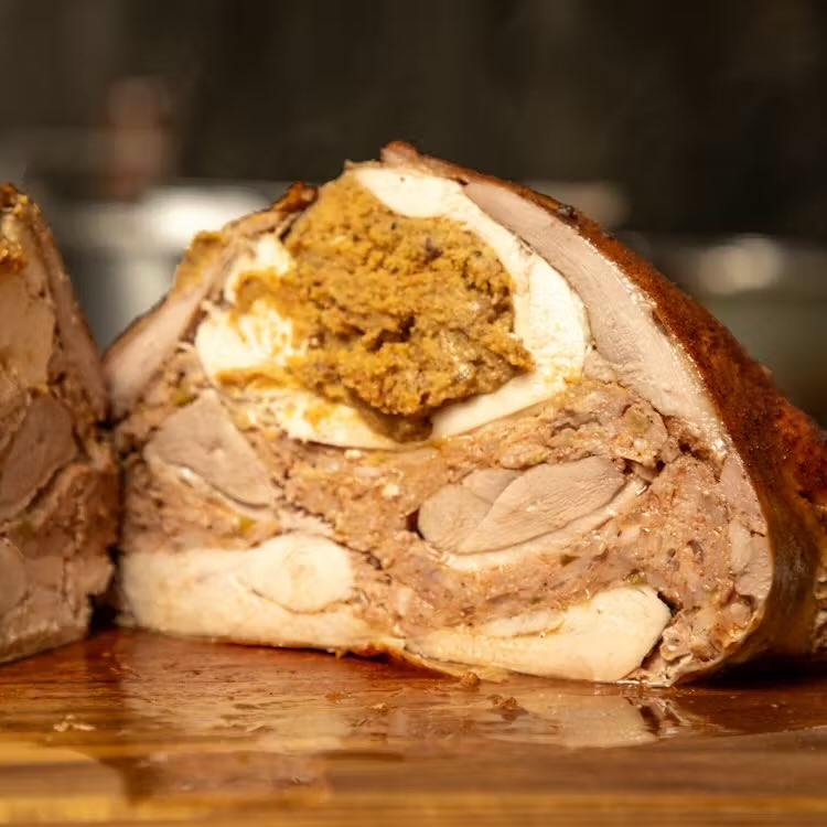 CBArcheAuthor's tweet photo. A Christmas Turducken Story
I donโt know how the idea got in my 90-year-old dadโs head, but every time we plan a holiday meal he jokingly asks for a turducken.
Heโs made the same joke every holiday for years โ so this year my siblings & I decided to make his wish come trueโฆ https://t.co/CcUzdQqOEd