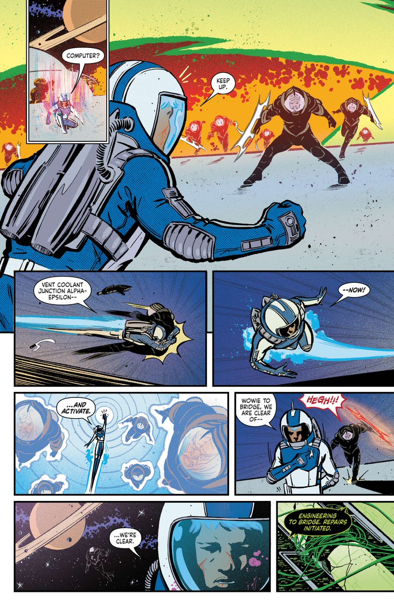 IDWPublishing's tweet image. Captain Sato is living his worst nightmare. He was raised in a time of peace…but no progress comes without a fight.

No one knows how to defeat a Klingon better than the Federation’s greatest hero. His ally Kirk.

#StarTrekTheLastStarship #3 is at LCS!

#StarTrek #StarTrekComics