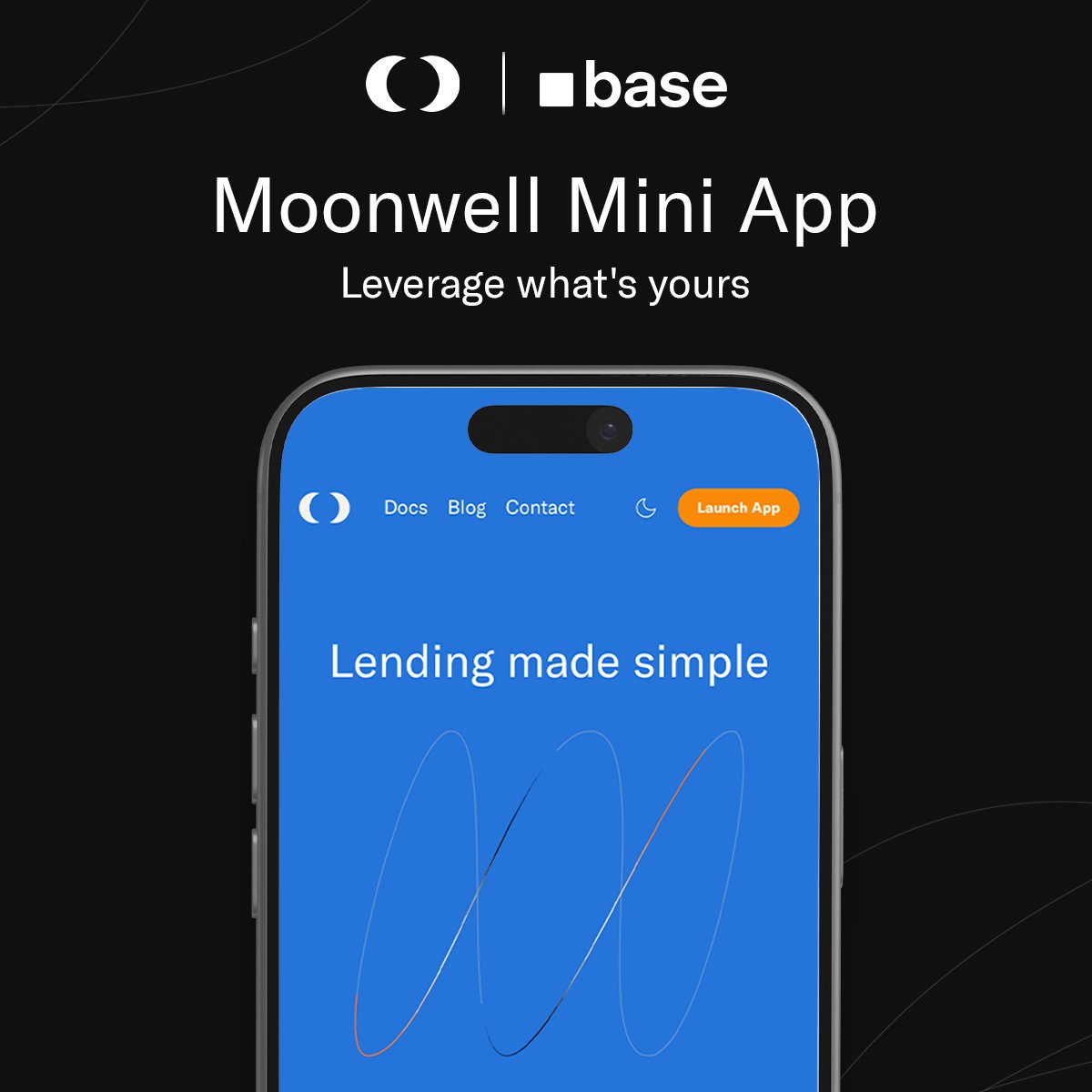 The Moonwell mini app is now live in <a href="/baseapp/">Base App</a>!

A simple way to lend, borrow, and earn on Base.

Leverage what's yours with Moonwell. 🟦
