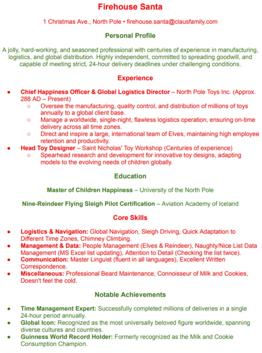 Firehouse Santa spotted our job openings &amp; immediately offered his acting chops to help our panel with practice interviews! He got so into character he even spruced up his resume! And the Academy Award goes to... drum roll... Firehouse Santa! #HoHoHoWhereWillHeGo #FirehouseSanta