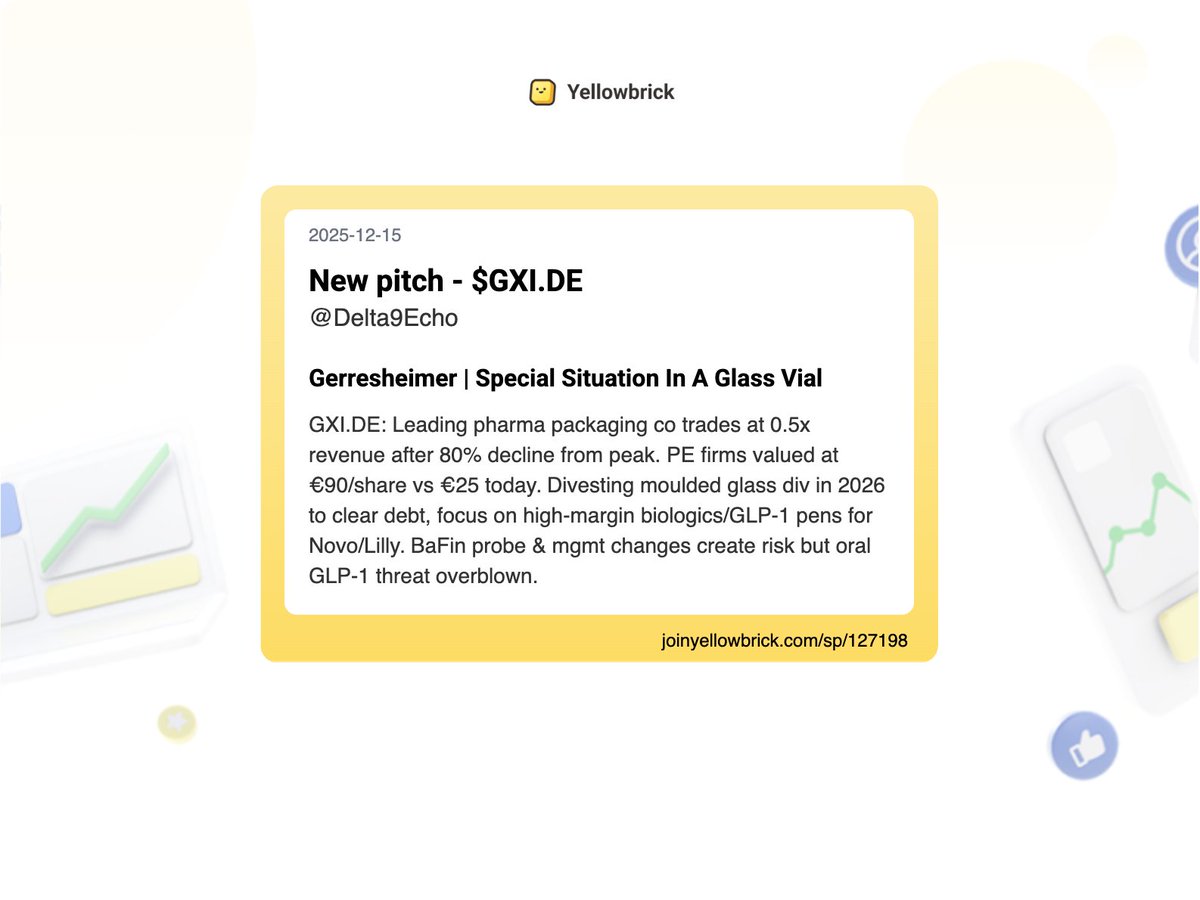joinyellowbrick's tweet photo. Added 65 new stock write-ups to the site (pt 3):
@TheRayMyers - $ASTS
@KrokerEquity - $VH2.DE (overview)
@Delta9Echo - $GXI.DE
@finphysnerd - $INPP.L
@BastianelliLore - $ODD (update)
@wallstengine - $IMAX (analyst u/g)
@BlokeOak57182 - $ENI.MI https://t.co/4mOfbtfIxm