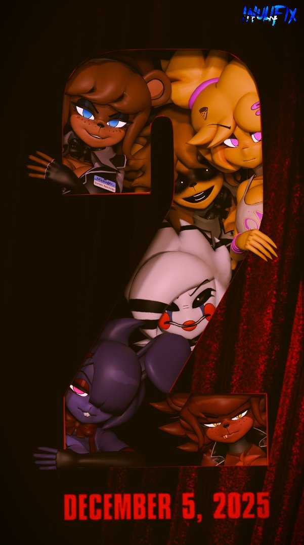 iNullFix0's tweet photo. I made the cover of the FNAF 2 movie with the animatronics.
#blender #render #fnia https://t.co/0UV3eamZP6