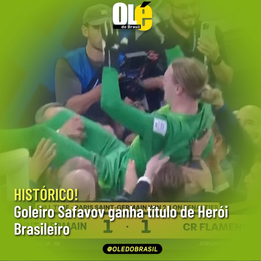 Oledobrasil's tweet image. Herói. Rei. Lindo. Coração. Salvador da pátria. 

O goleiro Safanov livrou o Brasil de ter que aguentar os flamenguistas dizendo que são campeões do mundo. Ou seja, trata-se de um verdadeiro herói.

E assim o arqueiro está oficialmente reconhecido pelas autoridades brasileiras:…