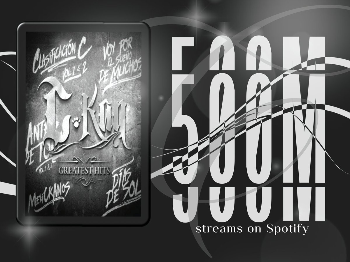 ckanreports's tweet photo. El "Greatest Hits" de @ckan98 ya rompió la marca de 500 MILLONES de streams en Spotify. 

Tomando en cuenta que; el álbum logró esta cifra sin siquiera estar actualizado con los nuevos éxitos masivos como "Por mi México Remix". Puros hits clásicos del rapero mexicano #ckan98 https://t.co/zxjTDqGcw0