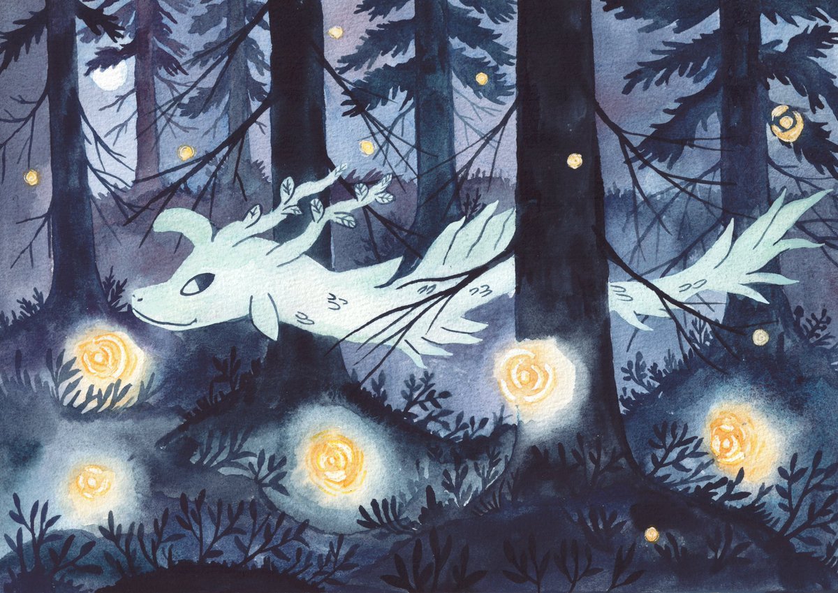 Нарисовала духа черничного леса✨️