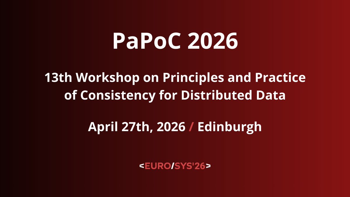 PaPoC workshop is back! Submission deadline is on January 23rd: papoc-workshop.github.io/2026/cfp.html