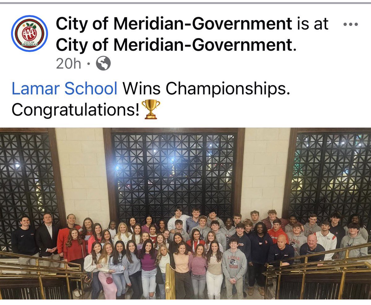LamarSchool_fb's tweet image. Thank you @CityofMeridian for recognizing our football, cheer and dance teams on winning State Championships! 

#WeAreLamar