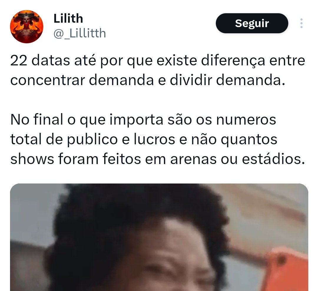 Como diria a melhor amiga de vcs <a href="/_Lillitth/">Lilith</a> 

"Não importa quantos shows são feitos, o importante é quanto lucrou no final".

A tour da Gaga tá com $287M e ainda faltam 40 shows. Eu não sei pq qual motivo vcs tao se doendo tanto....
