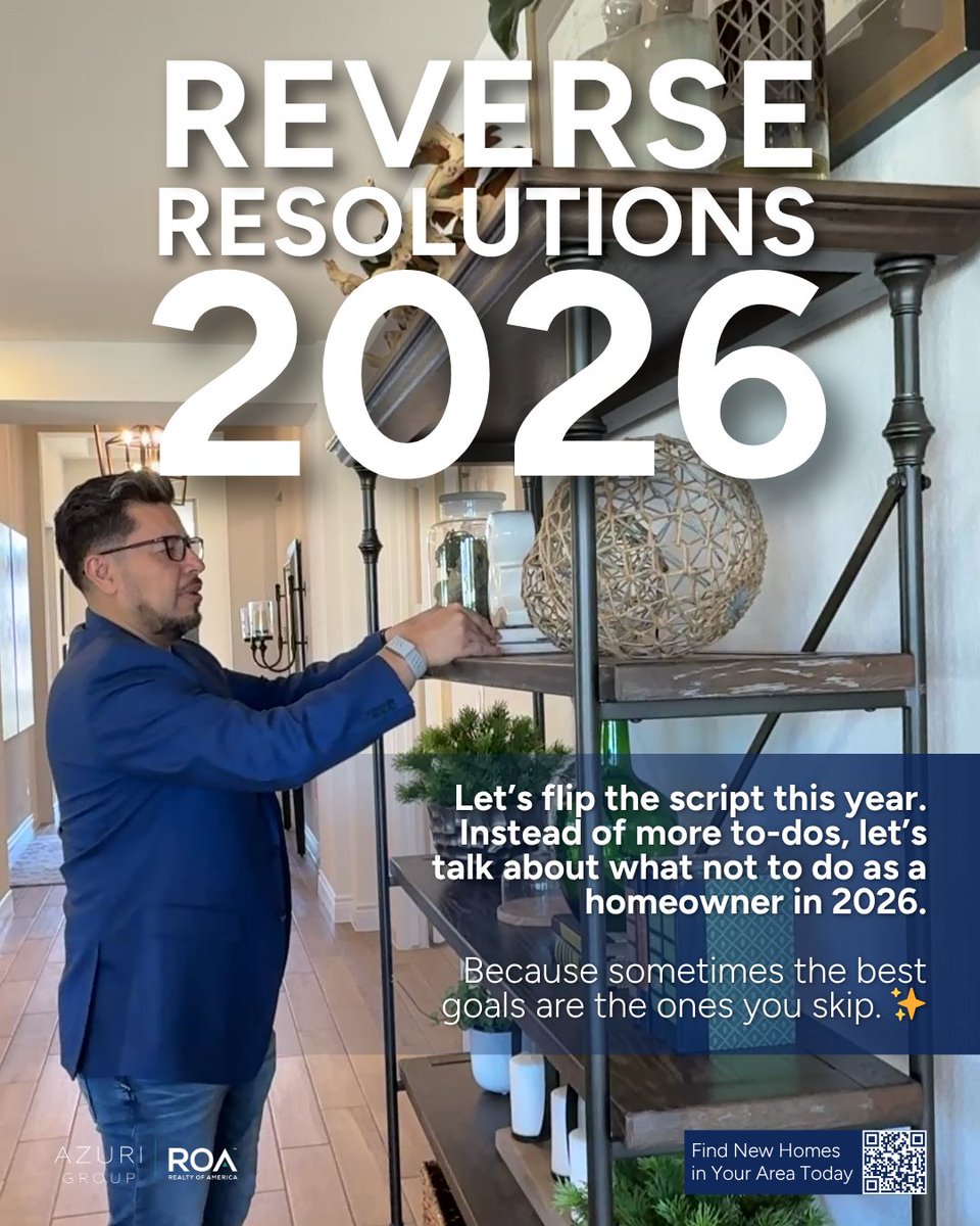 AzuriRealty's tweet image. 2026 is all about smart moves—and sometimes that means holding back. 💡
Avoid these homeowner “don’ts” to save money, time, and a few headaches along the way.

Which one are you skipping this year? 👇

#AzuriGroupTX #AustinRealEstate #AustinHomes #HomeTips #TexasLiving