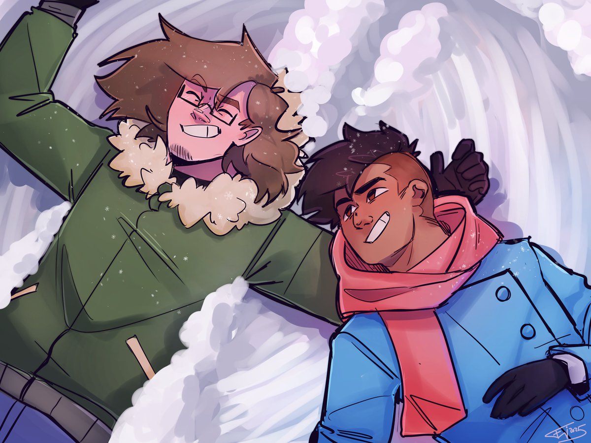 Snow angels. 

(But make it ✨️gay✨️)
(am i annoying you yet?)

#skeppy #bbh #badboyhalo #skephalo #happyduo