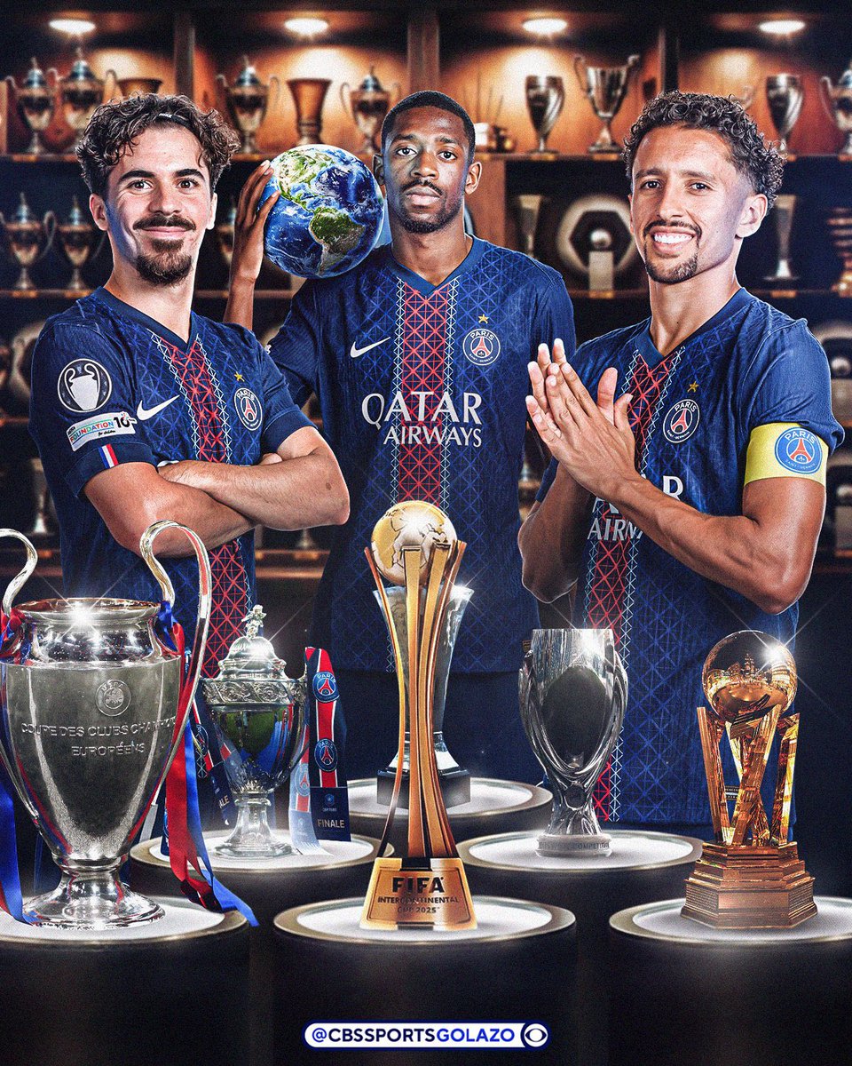 ParisSGWorld's tweet photo. PSG’s titles in 2025:

— Trophee des Champions
— Ligue 1
— Coupe de France
— UEFA Champions League
— UEFA Super Cup
— FIFA Intercontinental Cup

SEXTUPLE 🏆🏆🏆🏆🏆🏆 https://t.co/3ZOfdbPOVD