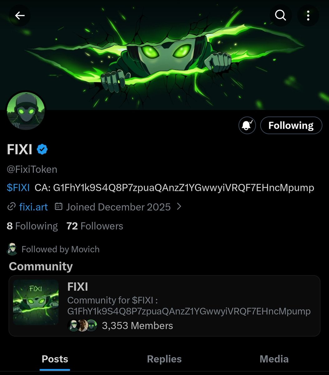 fomonacci_'s tweet photo. lfg $FIXI fam
let's get the official X #FIXI to 100 followers asap
follow @FixiToken y'all https://t.co/bE6Mj9w7dY