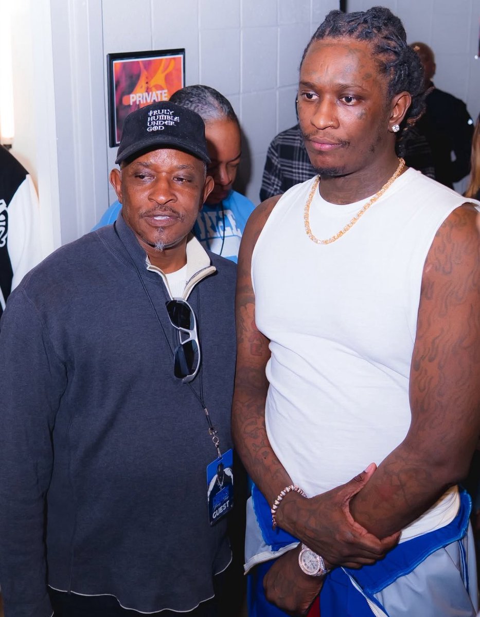 ThuggerDaily's tweet image. Young Thug and his father at Thug’s Atlanta homecoming show last night