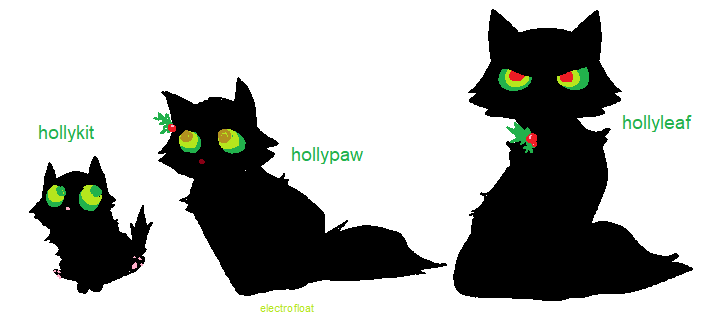 electrofloat's tweet image. redid my hollyages from 2 years ago [#warriorcats]