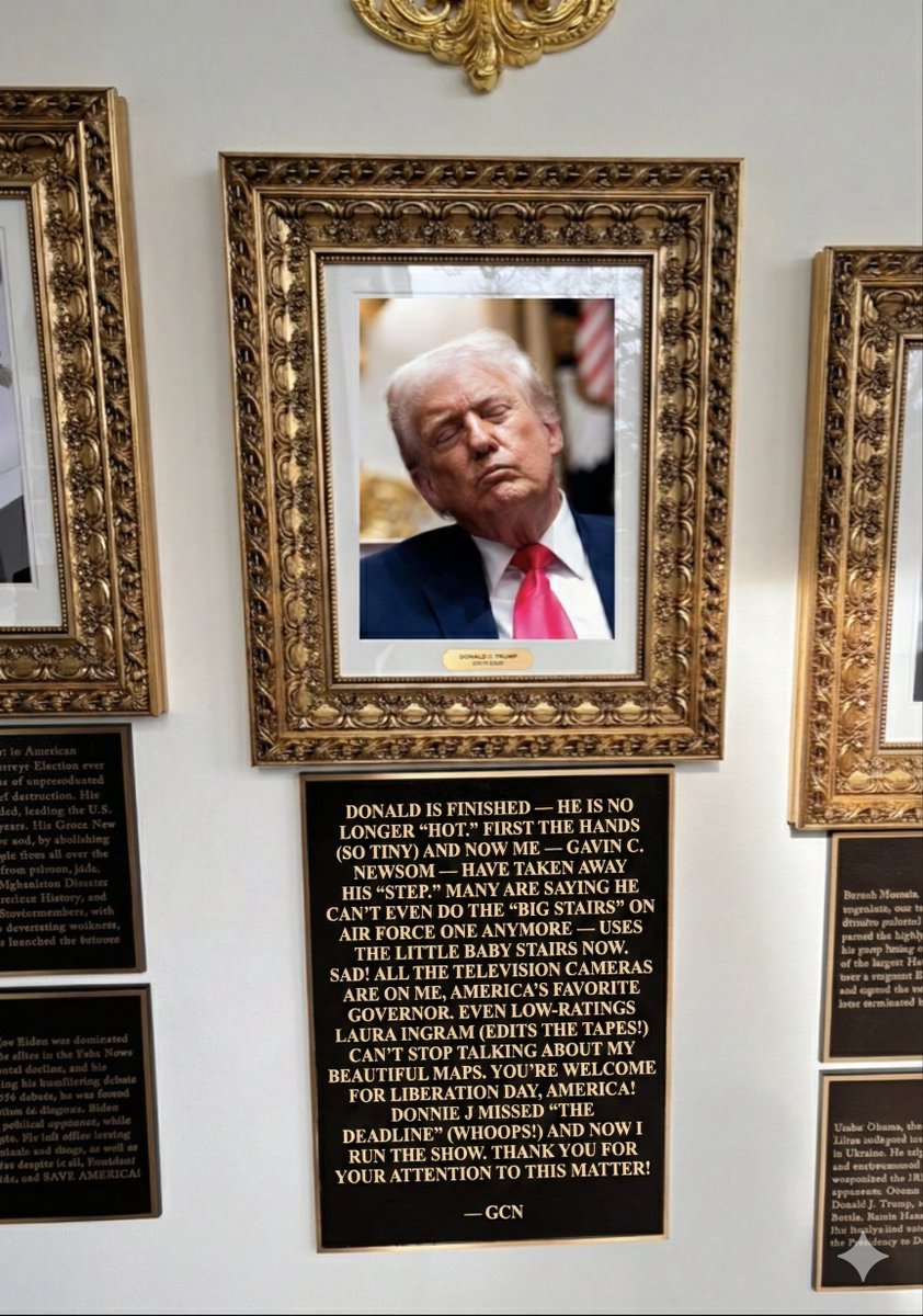 GovPressOffice's tweet image. WOW! LOOK AT THE PLAQUE UNDER TRUMP’S PHOTO