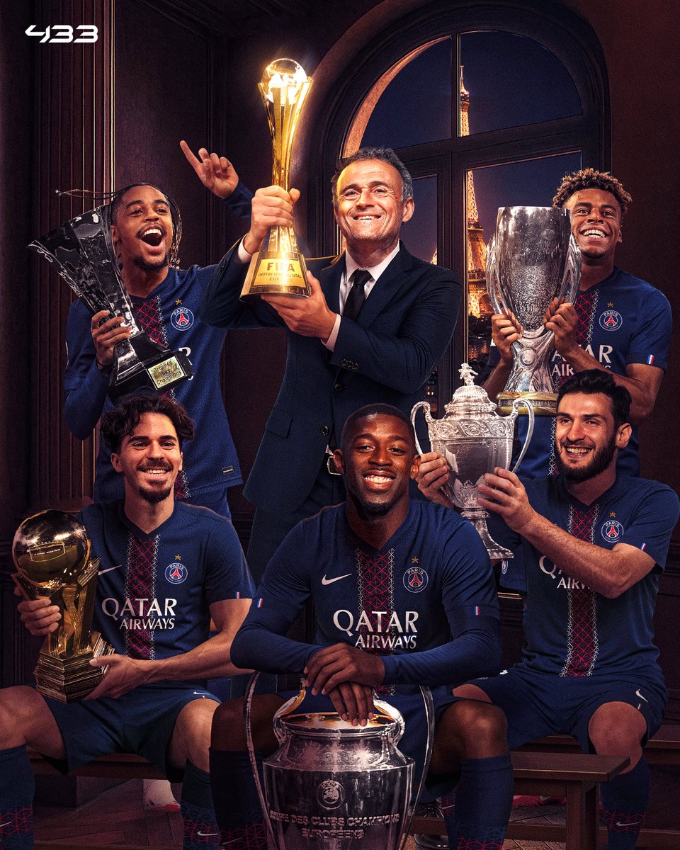 𝐒𝐈𝐗 (!) 𝐓𝐑𝐎𝐏𝐇𝐈𝐄𝐒 𝐈𝐍 𝟐𝟎𝟐𝟓 🤯🏆

🏆 Ligue 1 🇫🇷
🏆 Coupe de France 🇫🇷
🏆 Trophée des Champions 🇫🇷
🏆 Champions League 🇪🇺
🏆 UEFA Super Cup 🇪🇺
🏆 FIFA Intercontinental Cup 🌎

What a year for them 😳