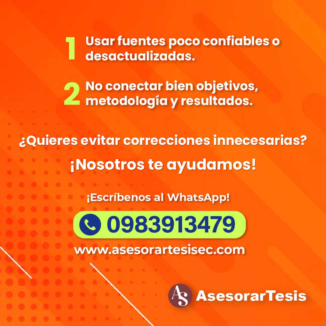 Hacer una tesis no es solo escribir, es saber cómo hacerlo bien.

Guarda estos tips y evita errores que retrasan tu aprobación.

📚 Un buen consejo hoy puede ahorrarte meses mañana.
📲 Si necesitas ayuda, estamos aquí.
Contáctanos: wa.me/593983913479
🌐