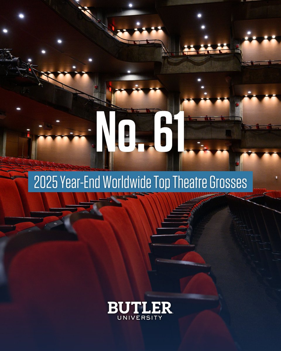 butleru's tweet image. Congratulations to Clowes Memorial Hall on ranking 61st worldwide in Pollstar’s 2025 Year-End Top Theatre Grosses. The ranking places Clowes Hall among the top 100 theatres in the world and reaffirms its position as Indiana’s top-selling theatre. bit.ly/45gT6xJ