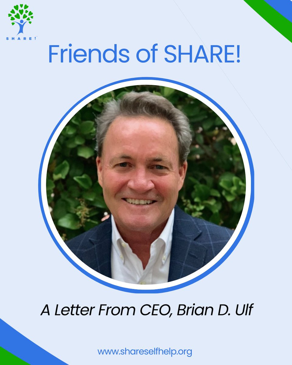shareselfhelp's tweet photo. In his year-end letter, SHARE! CEO Brian D. Ulf reflects on a year marked by growth, resilience, and the power of peer-led recovery.

Read Brian’s letter here: https://t.co/RLSnGI64Oc

#SHAREselfhelp #HomelessSolution #Philanthropy #DonorImpact #Recovery #DonateNow #DonorSupport https://t.co/rwhGcmFE5o