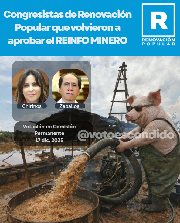 Hoy volvieron a aprobar el REINFO en comisión Permanente. 
Los únicos dos congresistas de <a href="/Renovacion_Peru/">Renovación Popular</a>  presentes votaron a favor. 
Patricia Chirinos
Jorge Zeballos