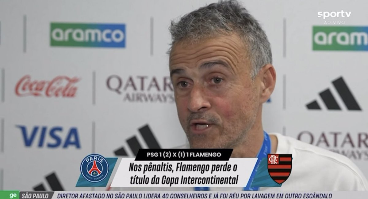 “Analisei, estudei o Flamengo. Fizeram uma excelente temporada, ganhando muitos títulos e jogando de uma maneira muito firme. É realmente um time com um excelente técnico e teve muito sucesso. Foi difícil esse título, custou bastante para nós.”

🎙️ Luis Enrique, técnico do PSG.
