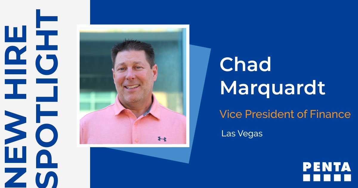We are excited to welcome Chad Marquardt to the PENTA team as Vice President of Finance! Chad brings extensive experience that will be instrumental to our continued growth and future success. We're thrilled to have his leadership on board. Welcome!

#NewHireSpotlight