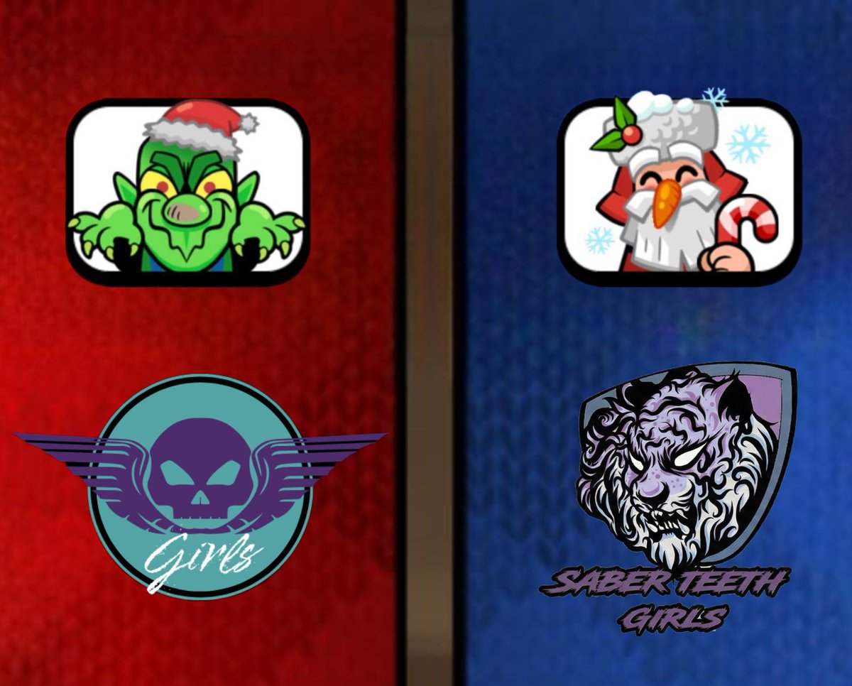 LeagueYncl's tweet image. 🎀💀 Duelo navideño oscuro y brillante. @Saberteethgirls  trae confeti rosa, @CalaveritasGirl trae luces frías como espíritu fantasma. Un match que puede pasar de bonito a terrorífico en un solo push.
Si un Duende se escapa… puede ser torre en 30 segundos.
 #clashvidad #YNCL