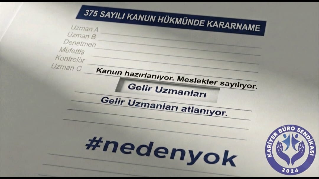 Talebimiz net, duruşumuz açık.
Kamu hizmetinin asli unsurları olarak bu sürecin parçasıyız.
Ve soruyoruz: 
#nedenyok