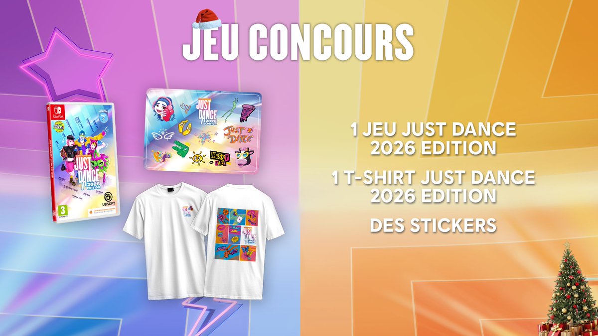 JustDanceFR's tweet image. 🎁 JEU CONCOURS DE NOËL 🎁

Pour bien profiter des fêtes de fin d'année, on vous fait gagner un lot Just Dance 2026 Edition ! 🥰✨

Pour tenter de gagner :
❤️ Like le post
💬 Tag ton/ta partenaire de danse
✔️ Abonne-toi à notre compte @JustDanceFR

TAS le 24/12.